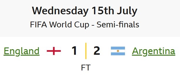 England-Argentina world cup semi-final result 15-7-2026